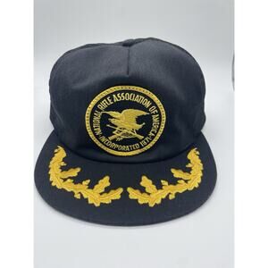 Vintage National Rifle Association of America NRA Snapback Hat Gold Embroidered
